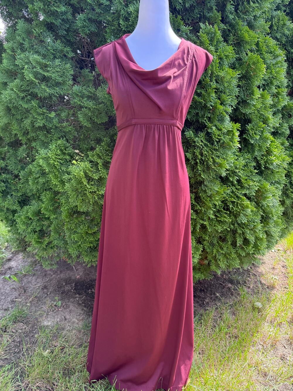 Vintage Dress Tie Waist Drape Neck  - Made in the USA